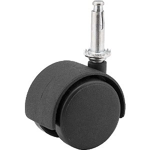 Rodízio giratório duplo leve 2" de nylon preto com cone VONDER