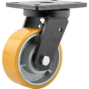 Rodízio giratório industrial 5" de poliuretano e ferro fundido VONDER