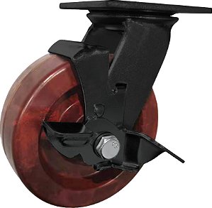 Rodízio giratório industrial 6" de celeron com freio VONDER