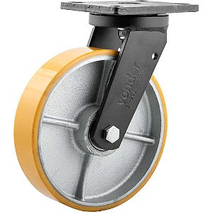 Rodízio giratório industrial 8" de poliuretano e ferro fundido VONDER