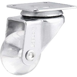 Rodízio giratório leve 1.3/8" de poliuretano transparente VONDER