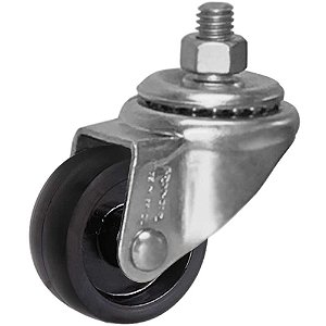 Rodízio giratório leve 1.5/8" de nylon branco com rosca GGR 158 N RODCAR