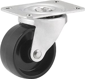 Rodízio giratório leve 1.9/16" de nylon preto VONDER