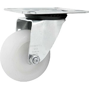 Rodízio giratório leve 3" de nylon branco GL 312 NT SCHIOPPA
