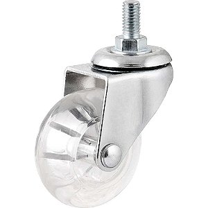 Rodízio giratório leve de poliuretano 1.3/8" com pino transparente NOVE54