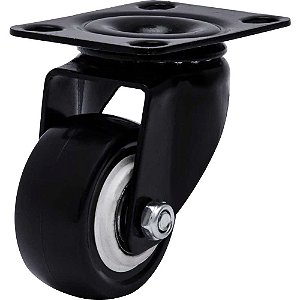Rodízio giratório leve série black base placa 1.5/8" roda preta 30 kgf GLPB.1.5/8.BP.E COLSON