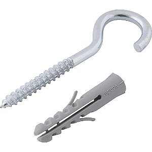 Gancho 5,5mm x 70,0mm com bucha de nylon 8mm G-8 VONDER