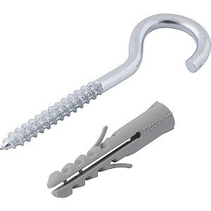 Gancho 6,3mm x 70,0mm com bucha de nylon 10mm G-10 VONDER