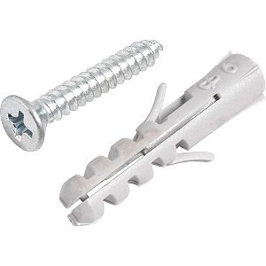 Parafuso autoatarraxante 3,9mm x 25,0mm cabeça chata phillips com bucha 6mm VONDER
