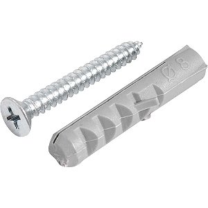 Parafuso autoatarraxante 4,8mm x 38,0mm cabeça chata phillips com bucha 8mm VONDER