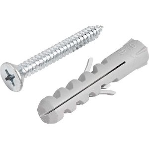 Parafuso autoatarraxante 6,3mm x 50,0mm cabeça chata phillips com bucha 10mm VONDER