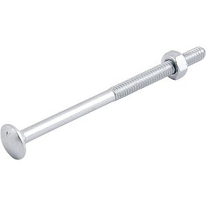 Parafuso francês zincado 1/2" x 12" com porca caixa com 25 peças VONDER