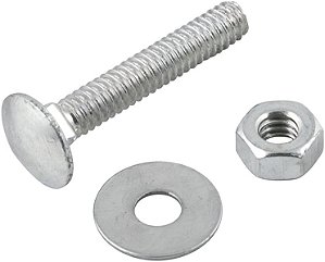 Parafuso francês zincado 1/4" x 1.1/2" com porca e arruela cartela com 4 conjuntos VONDER