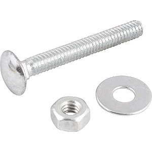Parafuso francês zincado 1/4" x 2" com porca e arruela cartela com 5 conjuntos VONDER
