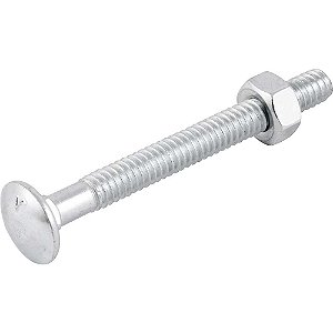 Parafuso francês zincado 1/4" x 2.1/2" com porca caixa com 200 peças VONDER