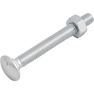 Parafuso francês zincado 1/4" x 2.1/4" com porca caixa com 200 peças VONDER