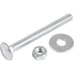 Parafuso francês zincado 3/16" x 2" com porca e arruela cartela com 4 conjuntos VONDER