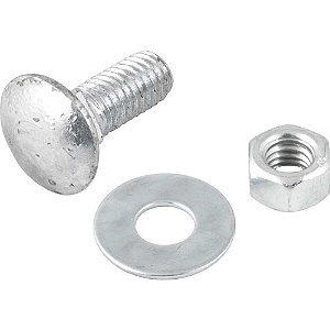 Parafuso francês zincado 3/8" x 1" com porca e arruela cartela com 2 conjuntos VONDER
