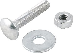 Parafuso francês zincado 3/8" x 1.1/2" com porca e arruela cartela com 2 conjuntos VONDER