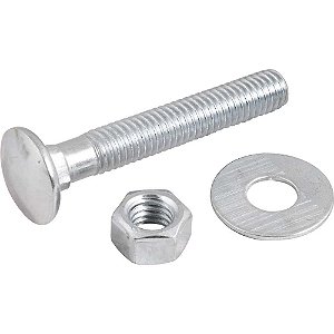 Parafuso francês zincado 3/8" x 2.1/2" com porca e arruela cartela com 2 conjuntos VONDER