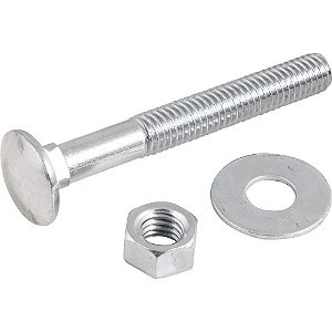 Parafuso francês zincado 3/8" x 3" com porca e arruela cartela com 2 conjuntos VONDER