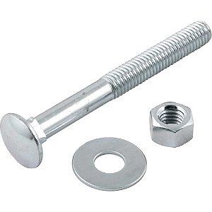 Parafuso francês zincado 3/8" x 3.1/2" com porca e arruela cartela com 2 conjuntos VONDER