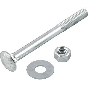 Parafuso francês zincado 3/8" x 4" com porca e arruela cartela com 2 conjuntos VONDER