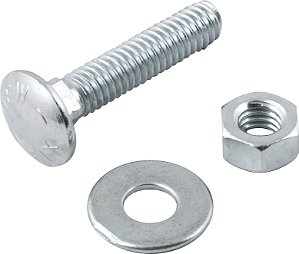 Parafuso francês zincado 5/16" x 1.1/2" com porca e arruela cartela com 2 conjuntos VONDER