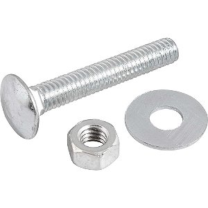 Parafuso francês zincado 5/16" x 2" com porca e arruela cartela com 2 conjuntos VONDER