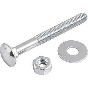 Parafuso francês zincado 5/16" x 3" com porca e arruela cartela com 2 conjuntos VONDER