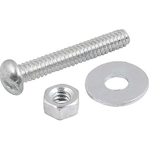 Parafuso máquina cabeça redonda 3/16" x 1.1/4" BSW com porca e arruela lisa VONDER