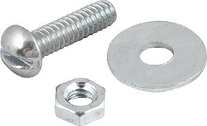 Parafuso máquina cabeça redonda 3/16" x 3/4" BSW com porca e arruela lisa VONDER