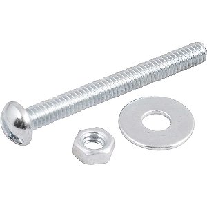 Parafuso máquina cabeça redonda 5/32" x 1.1/2" BSW com porca e arruela lisa VONDER