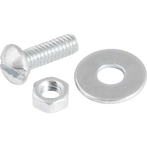 Parafuso máquina cabeça redonda 5/32" x 1/2" BSW com porca e arruela lisa VONDER