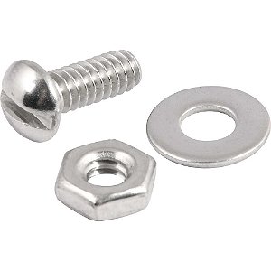 Parafuso máquina inox cabeça redonda 3/16" x 1/2" com porca e arruela lisa VONDER