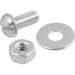 Parafuso máquina zincado cabeça redonda 1/4" x 5/8" com porca e arruela lisa VONDER
