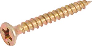 Parafuso madeira chipboard cabeça chata fenda cruzada/phillips 3,0mm x 25,0mm VONDER