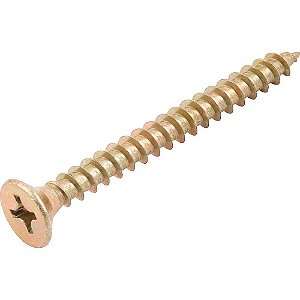 Parafuso madeira chipboard cabeça chata fenda cruzada/phillips 6,0mm x 60,0mm caixa com 200 peças VONDER