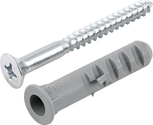 Parafuso madeira phillips 6,1mm x 65,0mm com bucha de nylon de 10,0mm VONDER