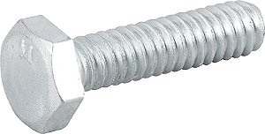 Parafuso sextavado zincado 1/4" x 1" UNC rosca total caixa com 500 peças VONDER