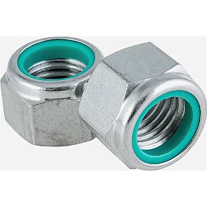 Porca autotravante sextavada 1.1/8" UNC alta zincada pacote com 25 peças VONDER