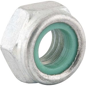 Porca autotravante sextavada 14mm MA baixa zincada pacote com 25 peças VONDER