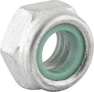Porca autotravante sextavada 6mm MA baixa zincada pacote com 200 peças VONDER