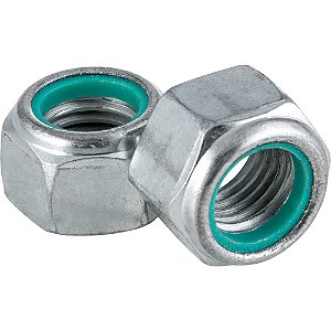 Porca autotravante sextavada 7/8" UNC alta zincada pacote com 50 peças VONDER