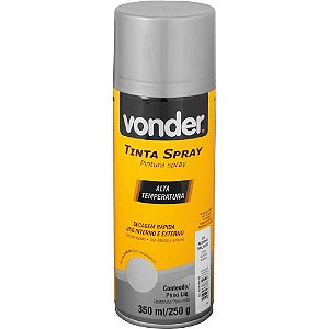 Tinta em spray alta temperatura alumínio 350 ml/250g VONDER
