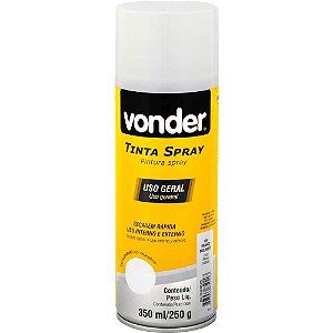 Tinta em spray branco brilhante 350 ml/250g VONDER