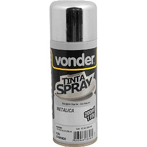 Tinta em spray metálica cromada com 200ml VONDER