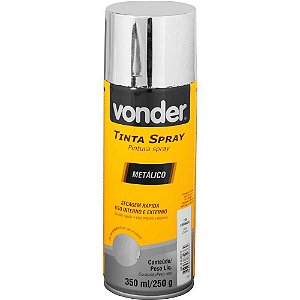 Tinta em spray metálico cromado 350 ml/250g VONDER