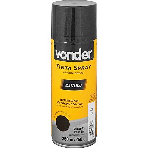 Tinta em spray metálico preto 350 ml/250g VONDER