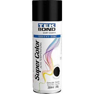 Tinta spray preto fosco alta temperatura 350ml TEKBOND